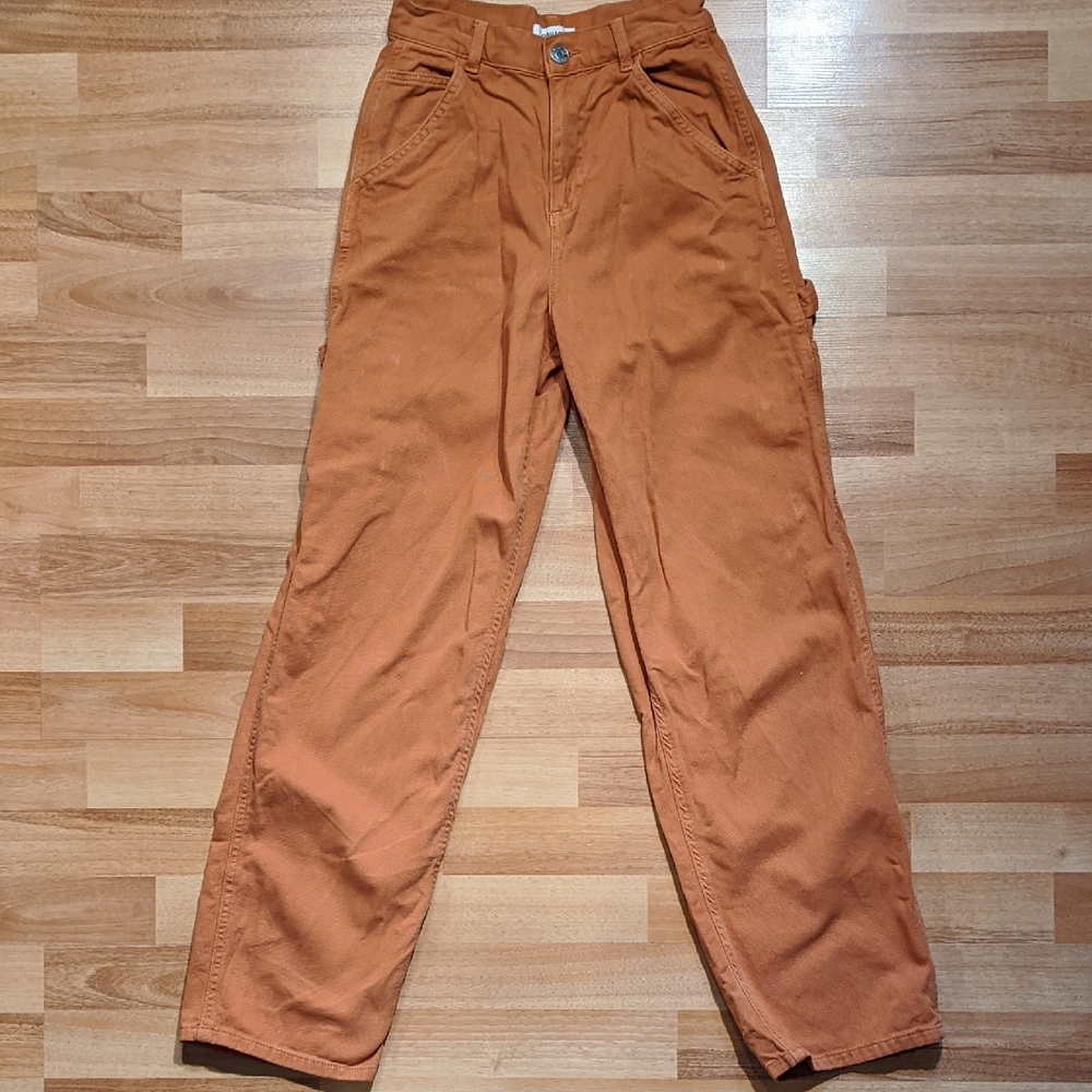 Garage High Waisted Gold Flame Carpenter Pants
